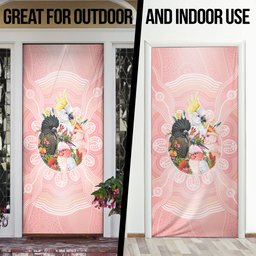 Australian Cockatoos Door Cover Flora Aboriginal Dot Art Pattern