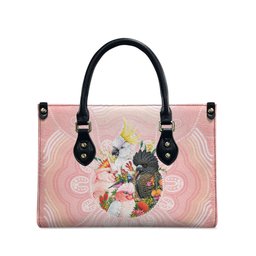 Australian Cockatoos Leather Bag Flora Aboriginal Dot Art Pattern