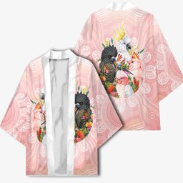 Australian Cockatoos Kimono Flora Aboriginal Dot Art Pattern