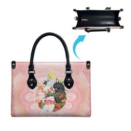 Australian Cockatoos Leather Bag Flora Aboriginal Dot Art Pattern
