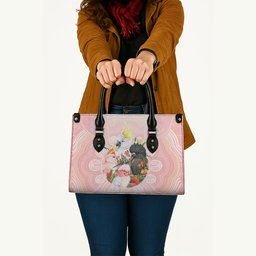 Australian Cockatoos Leather Bag Flora Aboriginal Dot Art Pattern
