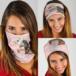 Australian Cockatoos Neck Gaiter Flora Aboriginal Dot Art Pattern