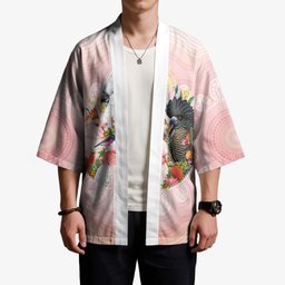 Australian Cockatoos Kimono Flora Aboriginal Dot Art Pattern