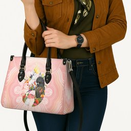 Australian Cockatoos Leather Bag Flora Aboriginal Dot Art Pattern