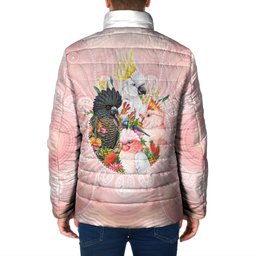 Australian Cockatoos Padded Jacket Flora Aboriginal Dot Art Pattern