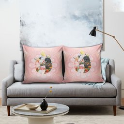 Australian Cockatoos Pillow Cover Flora Aboriginal Dot Art Pattern