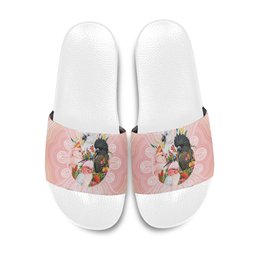 Australian Cockatoos Slide Sandals Flora Aboriginal Dot Art Pattern
