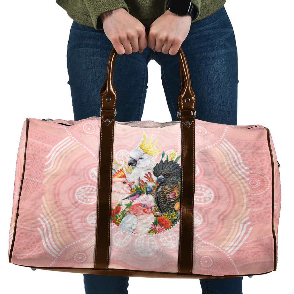 Australian Cockatoos Travel Bag Flora Aboriginal Dot Art Pattern