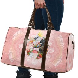 Australian Cockatoos Travel Bag Flora Aboriginal Dot Art Pattern