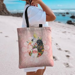 Australian Cockatoos Tote Bag Flora Aboriginal Dot Art Pattern