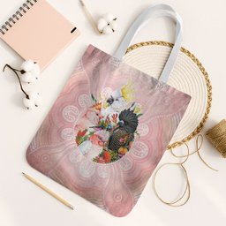 Australian Cockatoos Tote Bag Flora Aboriginal Dot Art Pattern