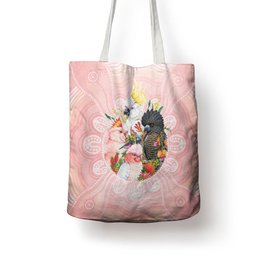 Australian Cockatoos Tote Bag Flora Aboriginal Dot Art Pattern