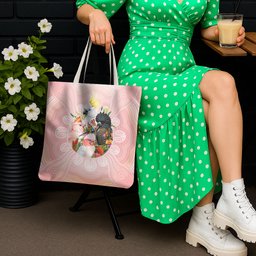 Australian Cockatoos Tote Bag Flora Aboriginal Dot Art Pattern
