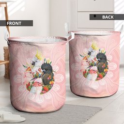Australian Cockatoos Laundry Basket Flora Aboriginal Dot Art Pattern