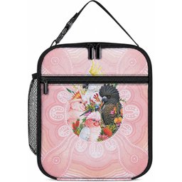 Australian Cockatoos Lunch Bag Flora Aboriginal Dot Art Pattern