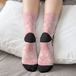 Australian Cockatoos Crew Socks Flora Aboriginal Dot Art Pattern