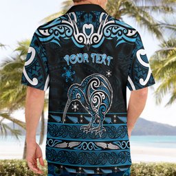 Personalised Ngati Kahungunu Aotearoa Meri Kirihimete Hawaiian Shirt Maori Kiwi Bird Silver Fern Koru Pattern