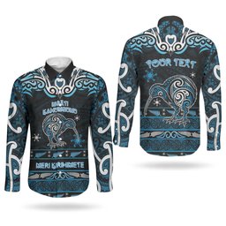 Personalised Ngati Kahungunu Aotearoa Meri Kirihimete Couples Matching Tank Maxi Dress and Long Sleeve Button Shirt Maori Kiwi Bird Silver Fern Koru Pattern