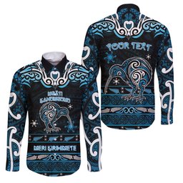 Personalised Ngati Kahungunu Aotearoa Meri Kirihimete Family Matching Long Sleeve Bodycon Dress and Hawaiian Shirt Maori Kiwi Bird Silver Fern Koru Pattern