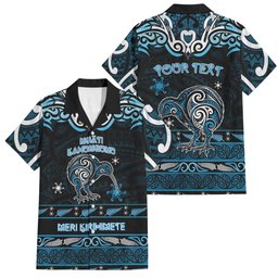 Personalised Ngati Kahungunu Aotearoa Meri Kirihimete Family Matching Puletasi and Hawaiian Shirt Maori Kiwi Bird Silver Fern Koru Pattern