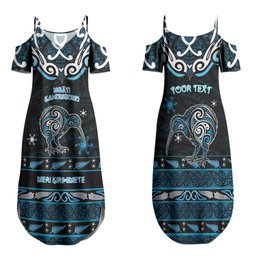 Personalised Ngati Kahungunu Aotearoa Meri Kirihimete Family Matching Summer Maxi Dress and Hawaiian Shirt Maori Kiwi Bird Silver Fern Koru Pattern