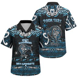 Personalised Ngati Kahungunu Aotearoa Meri Kirihimete Family Matching Summer Maxi Dress and Hawaiian Shirt Maori Kiwi Bird Silver Fern Koru Pattern