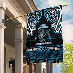 Ngati Kahungunu Aotearoa Meri Kirihimete Garden Flag Maori Kiwi Bird Silver Fern Koru Pattern