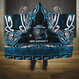 Ngati Kahungunu Aotearoa Meri Kirihimete Hooded Blanket Maori Kiwi Bird Silver Fern Koru Pattern