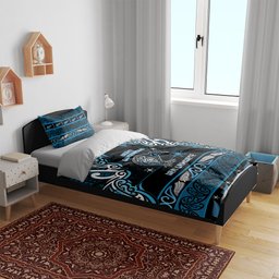 Ngati Kahungunu Aotearoa Meri Kirihimete Bedding Set Maori Kiwi Bird Silver Fern Koru Pattern