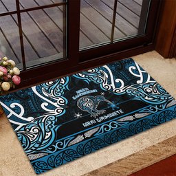 Ngati Kahungunu Aotearoa Meri Kirihimete Rubber Doormat Maori Kiwi Bird Silver Fern Koru Pattern
