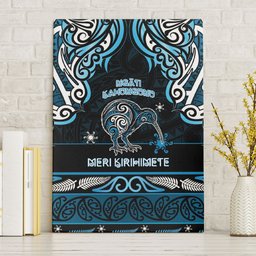 Ngati Kahungunu Aotearoa Meri Kirihimete Canvas Wall Art Maori Kiwi Bird Silver Fern Koru Pattern