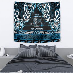 Ngati Kahungunu Aotearoa Meri Kirihimete Tapestry Maori Kiwi Bird Silver Fern Koru Pattern