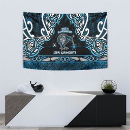 Ngati Kahungunu Aotearoa Meri Kirihimete Tapestry Maori Kiwi Bird Silver Fern Koru Pattern