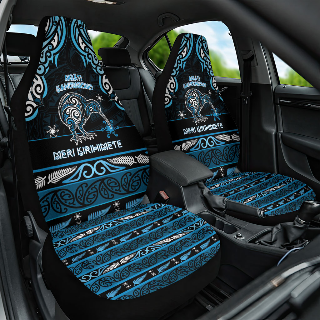 Ngati Kahungunu Aotearoa Meri Kirihimete Car Seat Cover Maori Kiwi Bird Silver Fern Koru Pattern