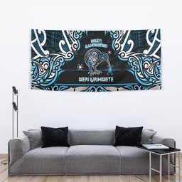 Ngati Kahungunu Aotearoa Meri Kirihimete Tapestry Maori Kiwi Bird Silver Fern Koru Pattern