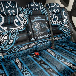 Ngati Kahungunu Aotearoa Meri Kirihimete Back Car Seat Cover Maori Kiwi Bird Silver Fern Koru Pattern