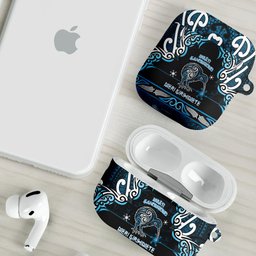 Ngati Kahungunu Aotearoa Meri Kirihimete AirPods Case Maori Kiwi Bird Silver Fern Koru Pattern