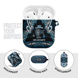 Ngati Kahungunu Aotearoa Meri Kirihimete AirPods Case Maori Kiwi Bird Silver Fern Koru Pattern