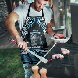 Ngati Kahungunu Aotearoa Meri Kirihimete Apron Maori Kiwi Bird Silver Fern Koru Pattern