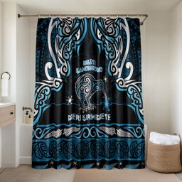 Ngati Kahungunu Aotearoa Meri Kirihimete Bathroom Set Maori Kiwi Bird Silver Fern Koru Pattern