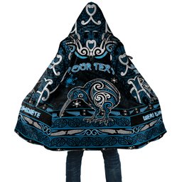 Personalised Ngati Kahungunu Aotearoa Meri Kirihimete Cloak Maori Kiwi Bird Silver Fern Koru Pattern
