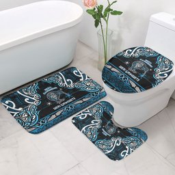 Ngati Kahungunu Aotearoa Meri Kirihimete Bathroom Set Maori Kiwi Bird Silver Fern Koru Pattern