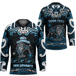 Personalised Ngati Kahungunu Aotearoa Meri Kirihimete Hockey Jersey Maori Kiwi Bird Silver Fern Koru Pattern