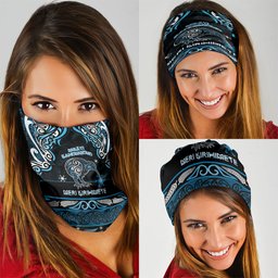 Ngati Kahungunu Aotearoa Meri Kirihimete Neck Gaiter Maori Kiwi Bird Silver Fern Koru Pattern