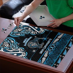 Ngati Kahungunu Aotearoa Meri Kirihimete Puzzle Maori Kiwi Bird Silver Fern Koru Pattern