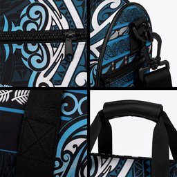 Ngati Kahungunu Aotearoa Meri Kirihimete Duffle Bag Maori Kiwi Bird Silver Fern Koru Pattern