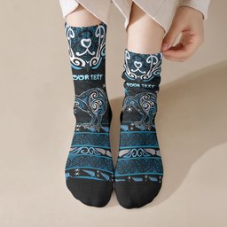 Personalised Ngati Kahungunu Aotearoa Meri Kirihimete Crew Socks Maori Kiwi Bird Silver Fern Koru Pattern