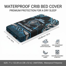 Ngati Kahungunu Aotearoa Meri Kirihimete Baby Bed Cover Maori Kiwi Bird Silver Fern Koru Pattern