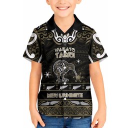 Personalised Waikato Tainui Aotearoa Meri Kirihimete Hawaiian Shirt Maori Kiwi Bird Silver Fern Koru Pattern