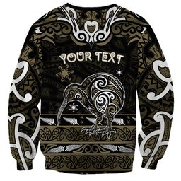 Personalised Waikato Tainui Aotearoa Meri Kirihimete Sweatshirt Maori Kiwi Bird Silver Fern Koru Pattern